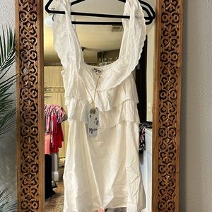 Show me your mumu white ruffle dress